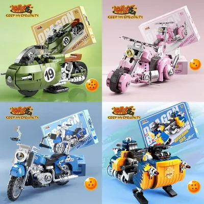 Original Dragon Ball Bulma Capsule Motorcycle Monkey King Animation Peripheral Assembly Toy Model Tabletop Decoration Gift Toy