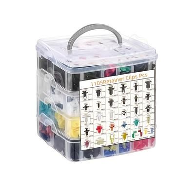 TEMU 1105pcs Assorted Car Clips, 4-layer Plastic Fixed Clips, Universal Car Body Parts And Accessories, Pp Material, Suitable For All Car Body Models