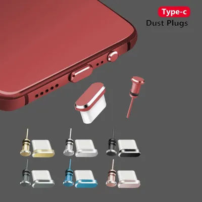 Couvercle anti-poussière pour téléphone, prise anti-poussière USB type-c, prise Jack pour écouteurs 3.5mm, broche de carte SIM, Port de chargement, prise anti-poussière pour Samsung Xiaomi
