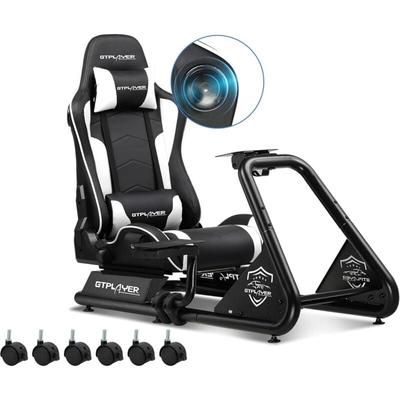 Simulateur de Conduite, Siège de Simulation pour pc avec Haut-Parleurs, Support pour Volant et