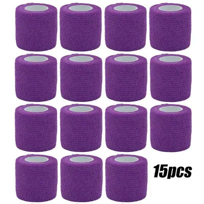 1/6/15Pcs Purple Sport Self Adhesive Elastic Bandage Wrap Tape Elastoplast For Knee Support Pads Finger Ankle Palm