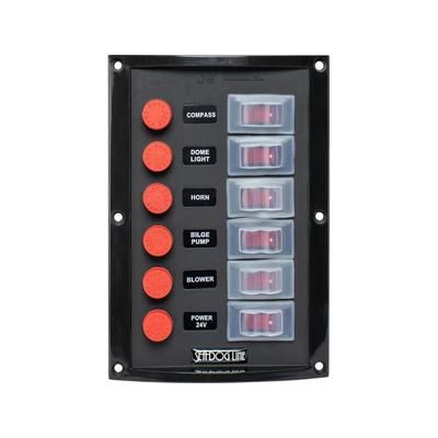 Sea-Dog Splash Guard Switch Panel Vertical - 6 Switch 424116-1