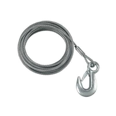 Fulton 7/32" x 50' Galvanized Winch Cable and Hook - 5600 lbs. Breaking Strength WC750 0100