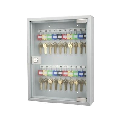 Barska 20 Position Key Cabinet w/Glass DoorGray CB12952