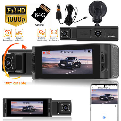 TEMU Podofo 3-channel Dash , 1080p Hd Wifi Front Camera With Wdr, Parking Monitor, Loop Recording, Smartphone Compatible, 12v, Driver-side Orientation, Universal Fit, With No Battery, For 25fps