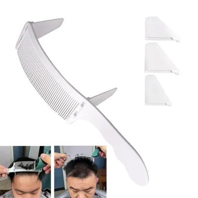 Barber Flat Top Comb Fade Comb for Men Anti-Static Heat Resistant Adjustable Curved Comb for Positioning Fading Comb