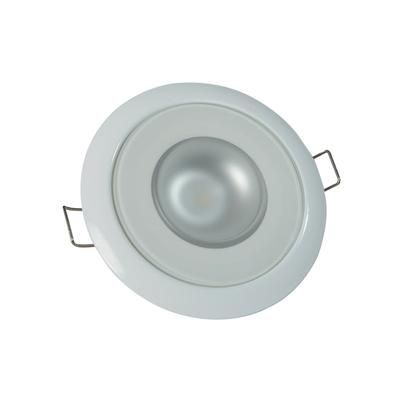 Lumitec Mirage 380 Lumens LED Flush Mount Down Non-Dimming Light Glass Finish White Bezel 113120