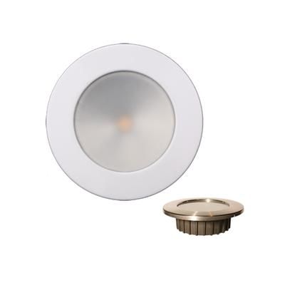 Lunasea Lighting Zero Emi Recessed 3.5in 575 Lumen LED w/White Stainless Steel Bezel Light 12VDC Warm White LLB-46WW-0A-WH