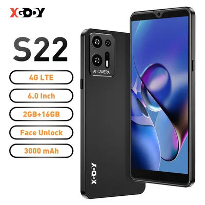 XGODY S22 Smartphone Android 6.0" 2GB+16GB Mobile Phones 4G LTE Network Dual SIM Quad Core WiFi 3000mAh 5MP Face ID Cell Phones