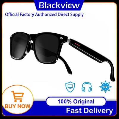 Blackview Bluetooth Smart Glasses Built-in Speaker&Mic IPX4 Waterproof Outdoor Polarized UV Protection Sunglasses for Men Women