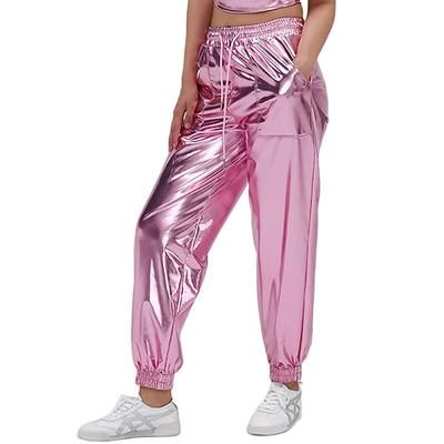 Retrò Vintage Anni '80 Lunghezza alla caviglia Pantaloni Jogger Disco Vernice in lattice lucido Metallico Tinta unica Costume Per uomo Halloween Carnevale Parata dell'Orgoglio Mese dell'orgoglio
