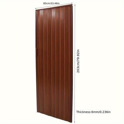 TEMU 6mm Pvc Folding Door Interior Fan Sliding Accordion Plate Interior Folding Door Compartment Partition Bathroom Partition Bathroom Folding Door Sliding Interior Folding Door Brown, Shelf Dividers