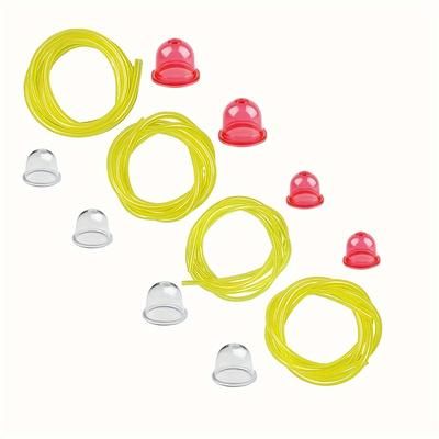 TEMU 12pcs Universal Fuel Line Kit - Includes 4 Sizes Of Fuel Lines, 4 Red Starter Bulbs, 4 White Starter Bulbs