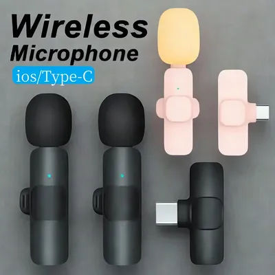 Portable Wireless Lavalier Microphone for Live Streaming/YouTube/TikTok/Facebook Live Noise Reduction Mic For iPhone/Android