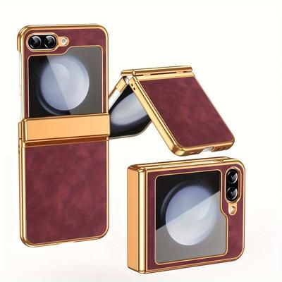 TEMU European And Fashion Retro Jazz Series Foldable Screen Mobile Phone Case Suitable For Galaxy Z Flip 6/galaxy Z Flip Phone Protective Case