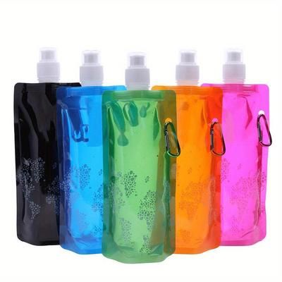 TEMU 5x Flexible Collapsible Foldable Reusable Water Bottles Ice Bag Outdoor Sport