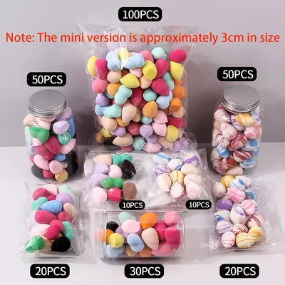 10/25/50/100-Pack Random Color & Shape Makeup Sponges, Latex-Free Blending Tools for Liquid/Cream/Powder
