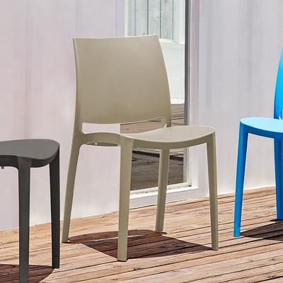Set of 2 Sensilla Stackable Outdoor Dining Chairs by Lagoon in Taupe