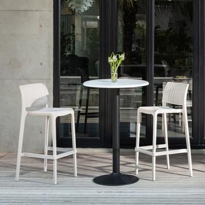 SET OF 2 RUE OUTDOOR STACKABLE COUNTER STOOL by Polder in White