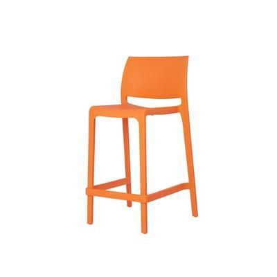 SET OF 2 SENSILLA OUTDOOR STACKABLE COUNTER STOOLS by Polder in Orange