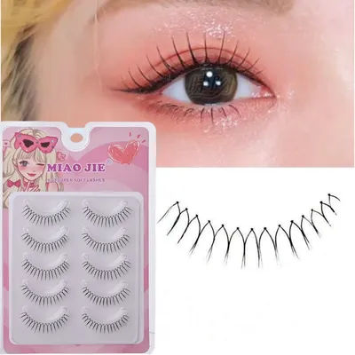 MIAOJIE Korean U-shaped False Eyelashes Zhang Yuanying False Eyelashes Natural Wispy Soft V Shaped Lash Extension Comic Eye Clea
