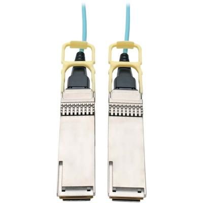Tripp Lite Qsfp28 To Qsfp28 Active Optical Cable - 100Gbe, Aoc, M/m, Aqua, 20 M (65.6 Ft.)