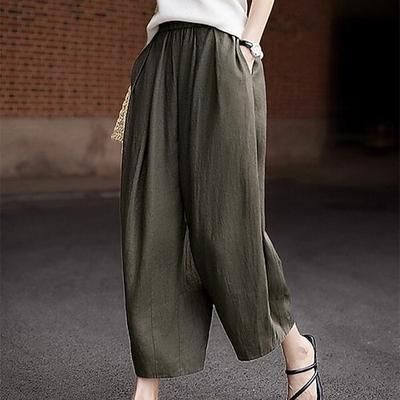 Retrò Vintage Medievale Rinascimento Lunghezza alla caviglia Pantaloni Pantaloni a gamba larga Tinta unica Costume Per donna Vacanza Casual Quotidiano Adulti Pantaloni Primavera Estate