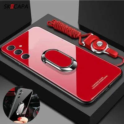For Samsung S24 Ultra Tempered Glossy Glass Hard Back Cover For Galaxy S24 Plus S23 FE S22 Ultra