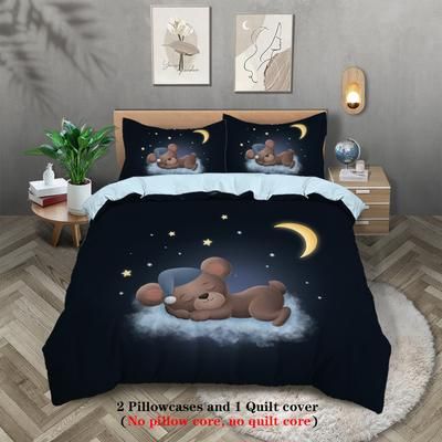 TEMU Pattern Printed Fashion Bedding Set, 1*duvet Cover + 2* Pillowcases, Extra Large Bed, Couple Bed Or Single Bed, Suitable For Teenager And Adult Bedroom, Birthday Gift