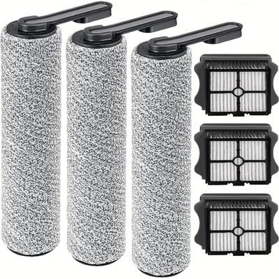 TEMU Roller Brush And Filters Replacement, Compatible With S5/ S5 Pro Cordless Vacuum Cleaner, Includes 3 Brush Rollers, 3 Filters, Without Battery