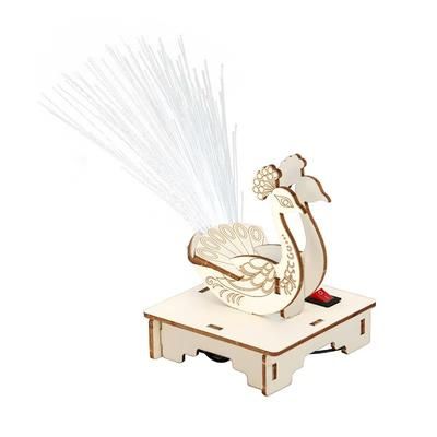 TEMU Diy Peacock Fiber Optic Toy Kit, Hand Made Lamp Experiment Teaching Toy
