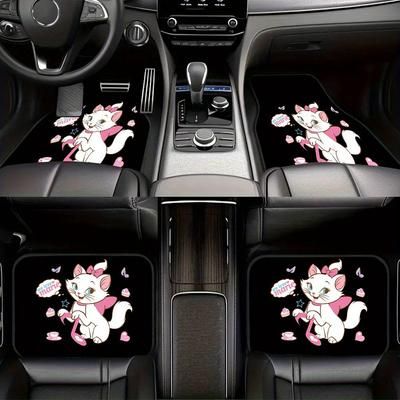 TEMU 4pcs Marie Durable Car Mats For Cars, Suvs, Trucks, Floor Protectors, Suitable For All , An Ideal Gift For Day, Father's Day, Birthdays, Couples