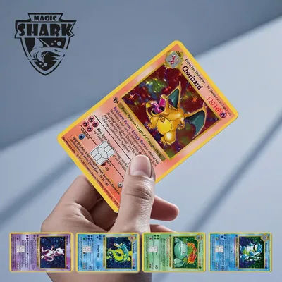 Film autocollant Pokemons Charizard Blastoise Bulbasaur Eevee Metwo, couverture de peau pour carte de débito de crédit, nouveauté 2025