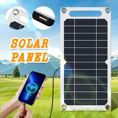 Solar panel, 10W/5W USB 5V portable solar charger, suitable for mobile phones, outdoor use, powered by solar energy