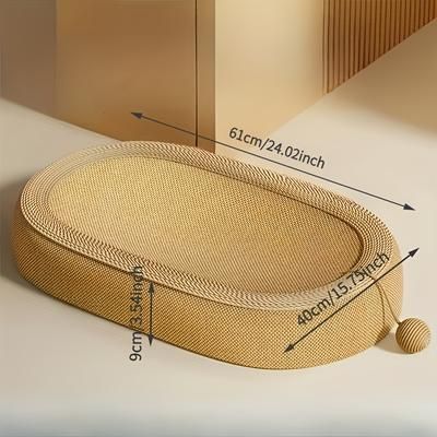 TEMU 1/2pcs Solid Oval Scratching Pole- Sisal Hemp Rope Structure, Warm And Interesting Cat Toy, Perfect Healthy Scratching Experience/christmas/autumn And Winter Season/gift