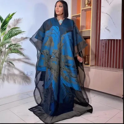 New african dresses for woman luxury Embroidery african dresses Two-piece set african dress woman