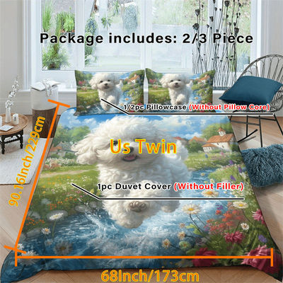 TEMU 3d Polyester Duvet Cover Set With Zipper Closure - All Season Woven 2/3pcs Bedding Set With 1 Duvet Cover /2 Pillowcases (no Comforter Or Insert) - Machine Washable