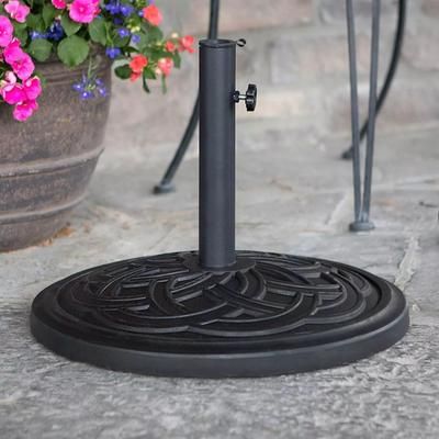 TEMU 12.5kg Patterned Round Parasol Base Garden Outdoor Decorative Patio Furniture Accessory Umbrella Holder Strong Stable Durable