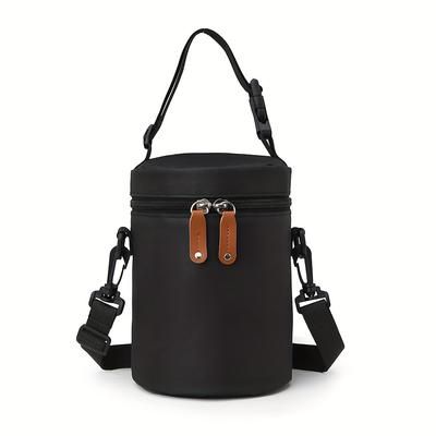 TEMU 1pc Grey Insulated Polyester Breastmilk Cooler Bag - Portable Bottle Warmer Tote For Nursing Moms, Daycare - Uncharged
