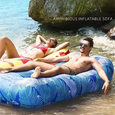 2025 New High Quality Non-rollover Large Size Inflatable Sofa Inflatable Bed Blow Up Bed for Outdoor Camping Beach Pool Home