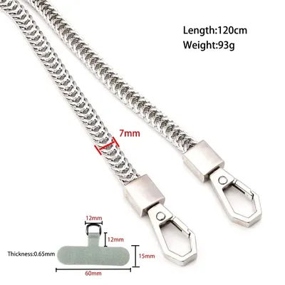 Chain Adapter for Cell Phone Strap with Shoulder Golden Chain Phone Strap Silver Metal Chain Strap Crossbody Phone Case