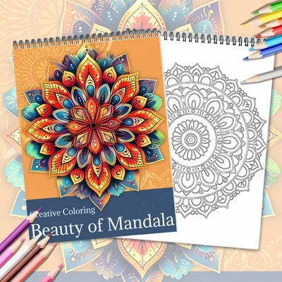 Rule Mandala Coloring Book Adult Printed Single-sided 24 Pages, Handmade Art for Adults to Relieve Anxiety and Depression