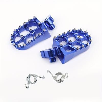 TEMU High-performance Cnc Aluminum Motorcycle Foot Pegs For Yz & - Fits Yz65, Yz450, Wrf250 - , Removable Teeth, Black/red/blue