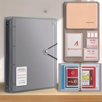 TEMU Expandable Family Document Organizer Binder With Multi-pockets - Pp Material File Jackets & Pockets For A4 Letters & Birth Certificates