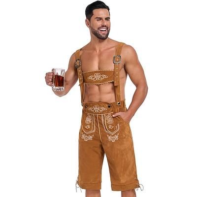 Oktoberfest Lederhosen Ricamato Bavarese Tedesco Monaco di Baviera Prati Per uomo Feste Festa della birra Panno in stile tradizionale
