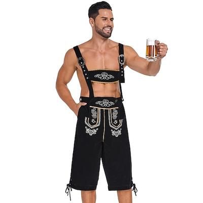 Oktoberfest Lederhosen Ricamato Bavarese Tedesco Monaco di Baviera Prati Per uomo Feste Festa della birra Panno in stile tradizionale