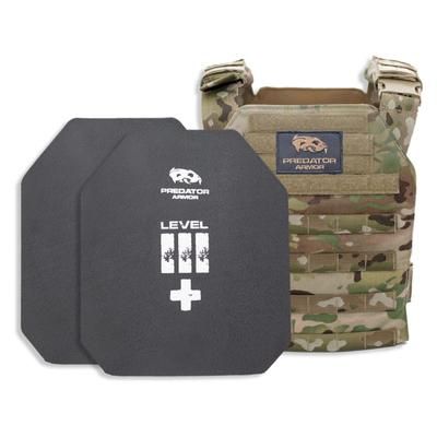 Predator Armor Level III+ Plate Carrier Package Multi-cam 16x12 BDL-3+KWPCPKG-MC