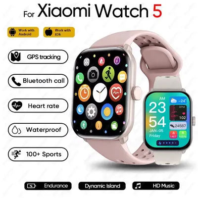 New Upgraded Watch 5 GPS Tracking Smart Watch Men HD AMOLED Display Heart Rate Bluetooth Call Waterproof Sport Women Smartwatch