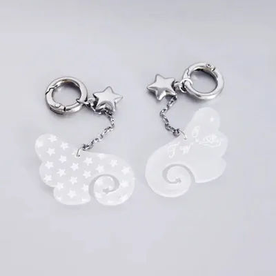 1 Piece Angel Wing Keychain Airpods Pendant Bag Decoration Cute Girl Heart Design Fashion Accessories