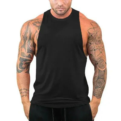 Summer Men's Quick Dry Mesh Running Tank Tops Plain Gym Vest Fitness Equipment Training Muscle Sleeveless Shirt Workout Singlets
